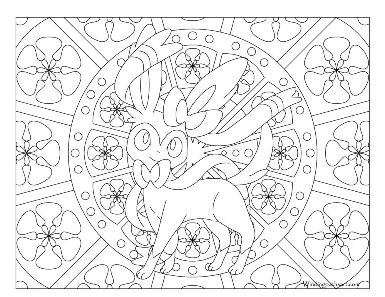 Pokemon Coloring Pages Sylveon At Getcolorings Free Printable