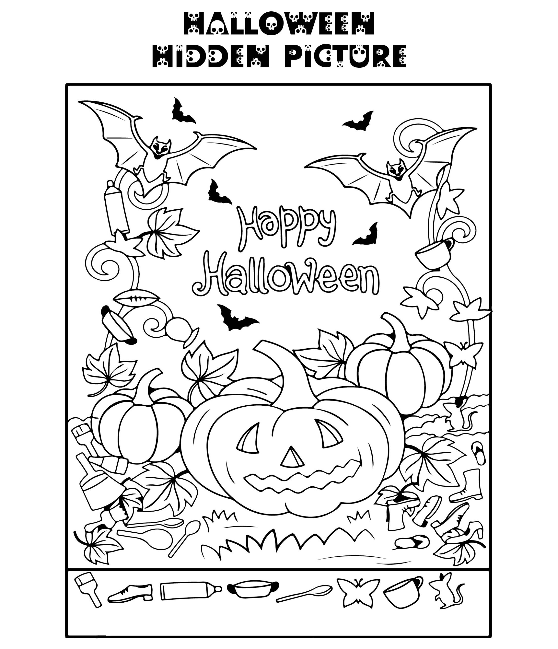 Printable Hidden Pictures For Kids Halloween