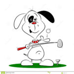 A Cartoon Dog Playing Golf Stock Vector Image Of Illustration 32021149