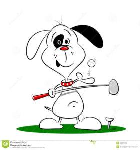 A Cartoon Dog Playing Golf Stock Vector Image Of Illustration 32021149