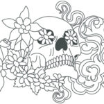 A3 Skull Stencil With Flowers Girly Skull Tattoos Skull Tattoo