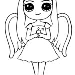 Angel Cute Girl Coloring Page Printable