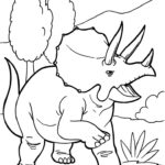 Angry Triceratops Dinosaur Coloring Pages For Kids Printable Free