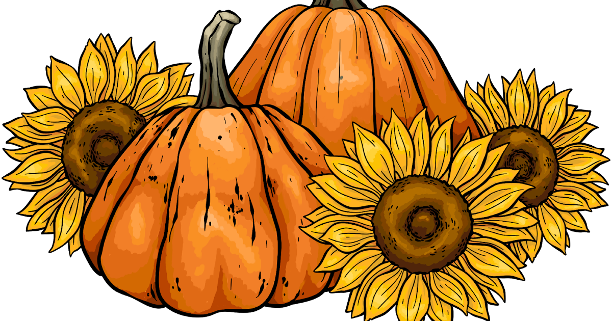 Free Printable Pictures Of Sunflowers And Pumpkins Clipart