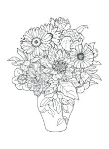 Bouquet Of Flowers Coloring Pages For Childrens Printable For Free