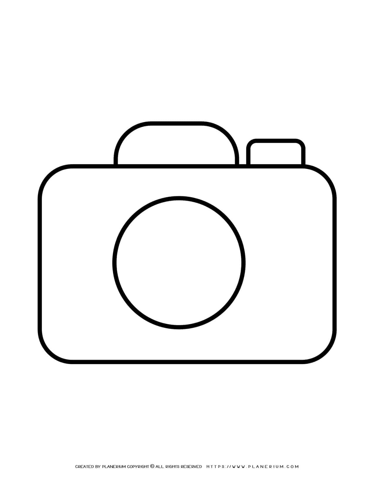 Camera Outline FREE Printable Template Planerium