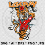 Cartoon Tiger Playing Golf SVG Eps Ai Print Cut Files Lets Etsy