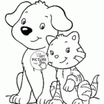 Cat And Dog Coloring Page For Kids Animal Coloring Pages Printables
