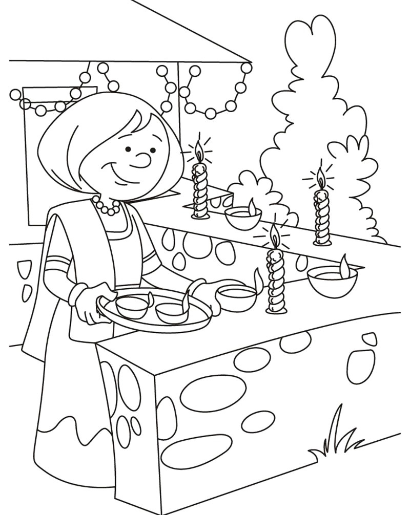 Celebrating The Luminous Of Diwali Colouring Pages Picolour