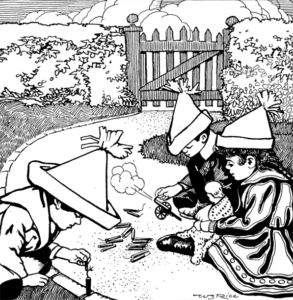 Children Playing With Toys In Their Backyard Coloring Page Boys