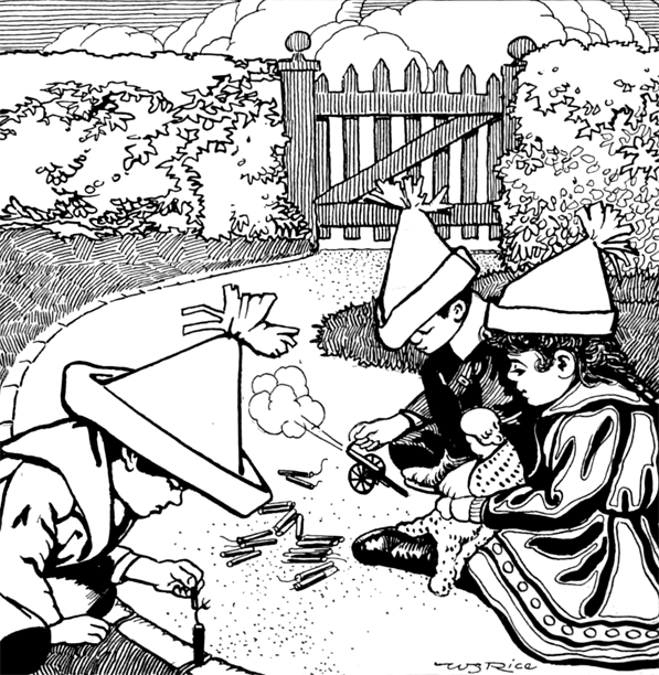 Children Playing With Toys In Their Backyard Coloring Page Boys 