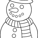 Colorable Christmas Snowman Free Clip Art