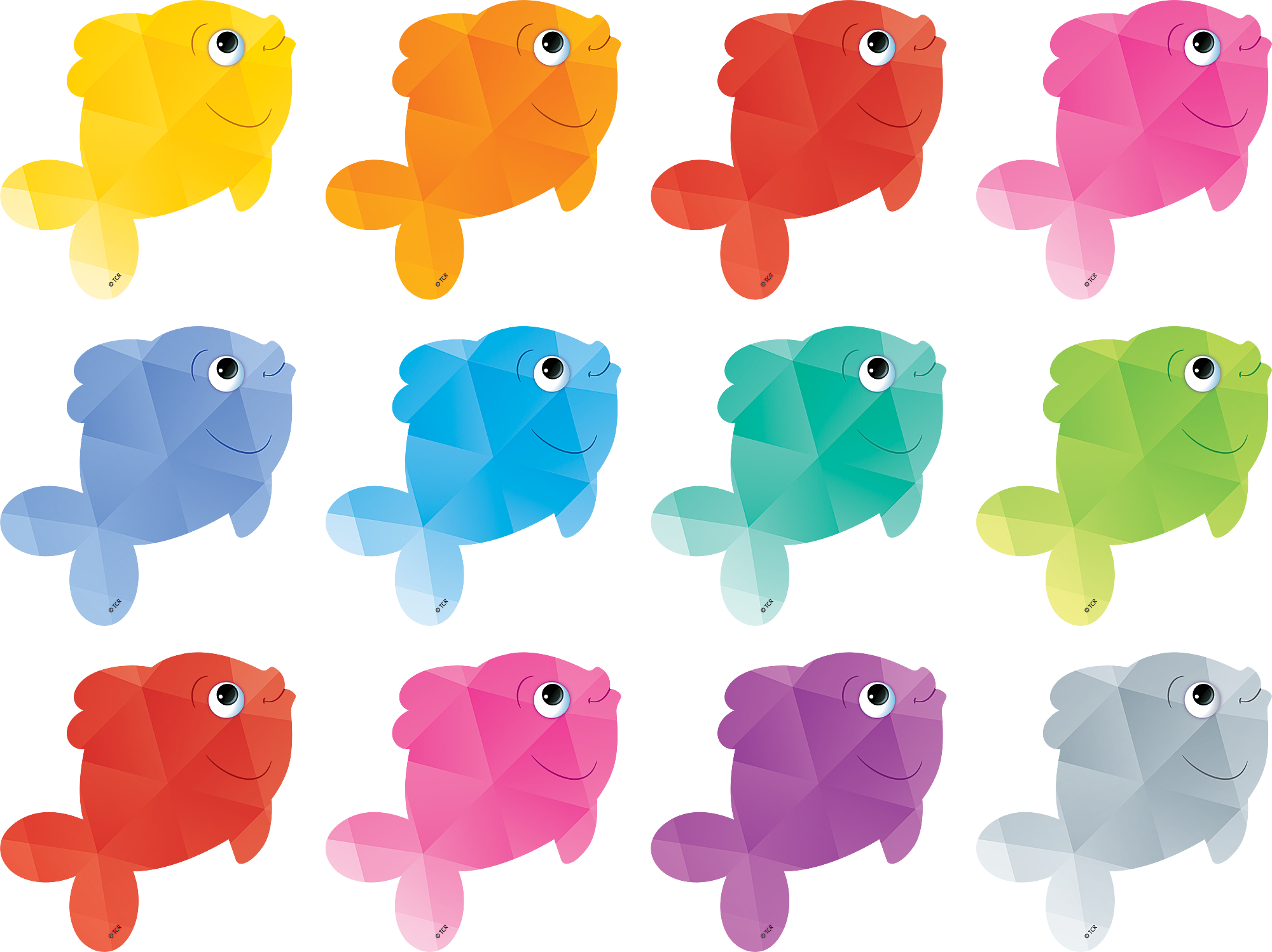 Colorful Fish Mini Accents TCR3551 Teacher Created Resources