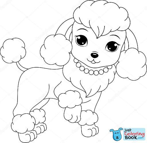 Coloring Cartoon Poodle Coloring Pages Forids Animals Baby To Regarding 