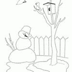 Coloring Page Snowman Almost Melted