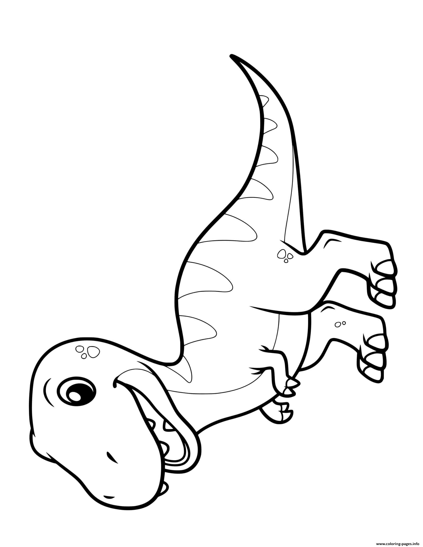 Dinosaur Cute T Rex Coloring Page Printable