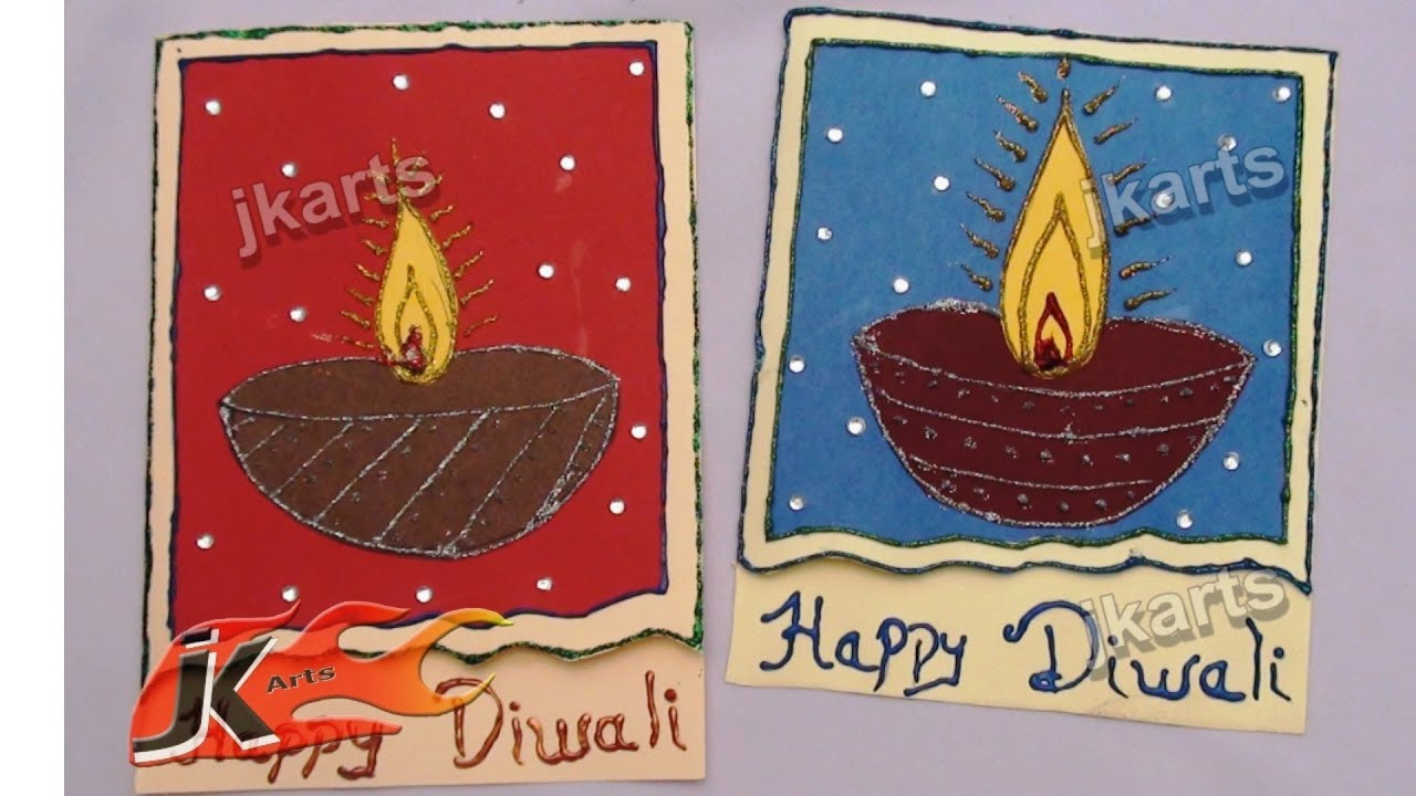 DIY How To Make Diwali Greeting Card School Project For Kids JK 