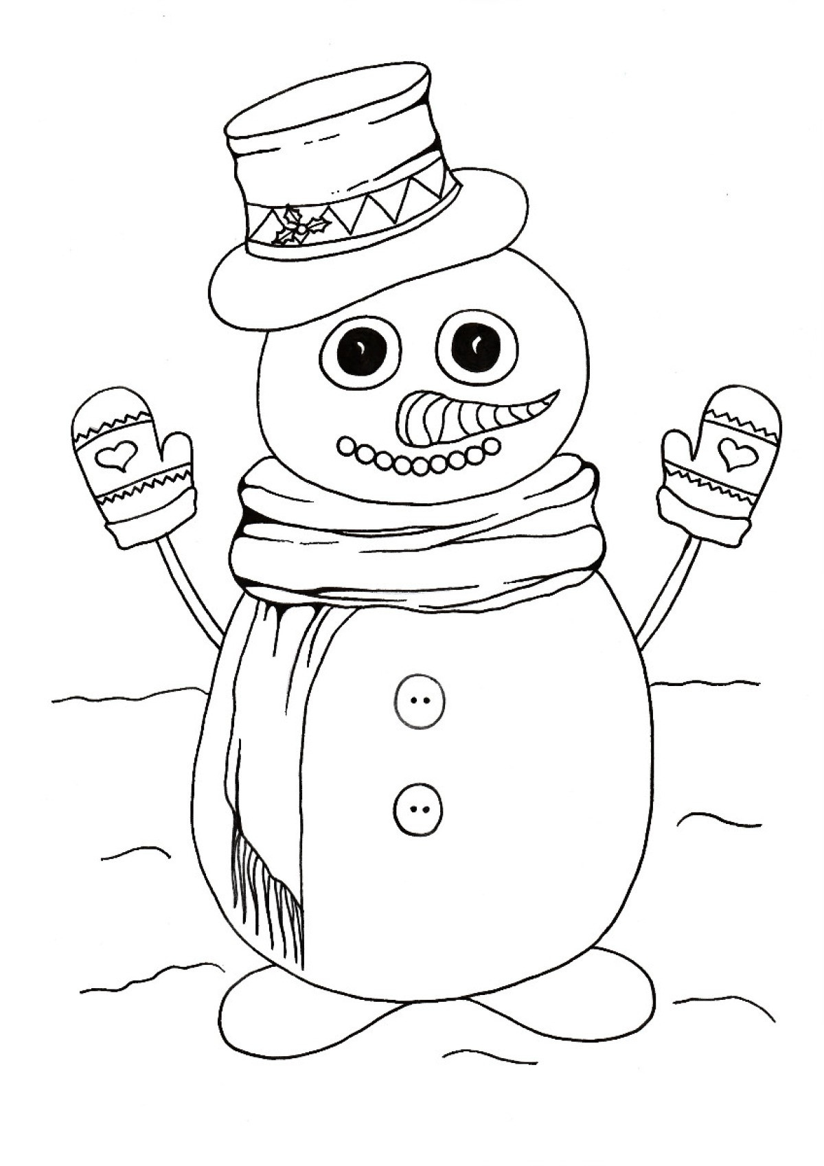 Snowman Picture To Color