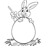 Easter Bunny Painting Eggs Free Printable Coloring Pages