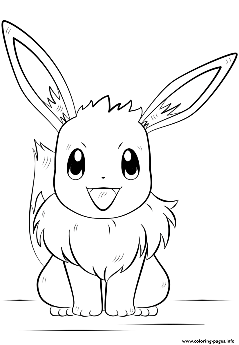 Eevee Pokemon Coloring Page Printable