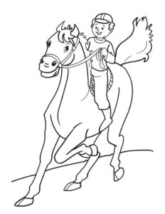 Enjoying Horse Riding Coloring Page Download Free Enjoying Horse