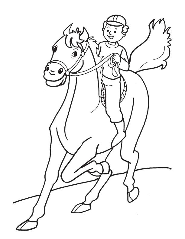 Enjoying Horse Riding Coloring Page Download Free Enjoying Horse 