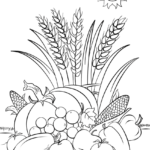 Fall Harvest Autumn Coloring Page Printable