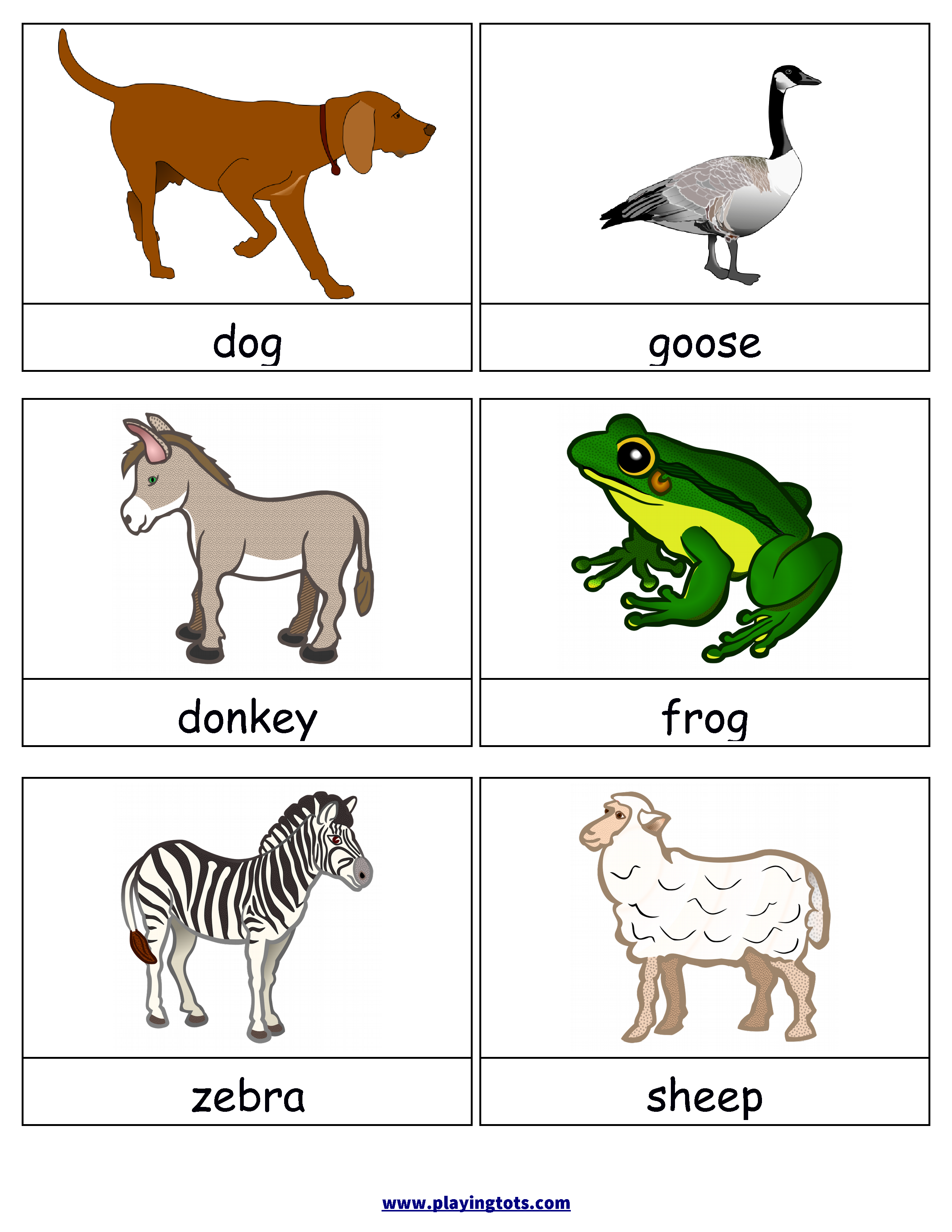 Printable Animal Pictures For Preschoolers