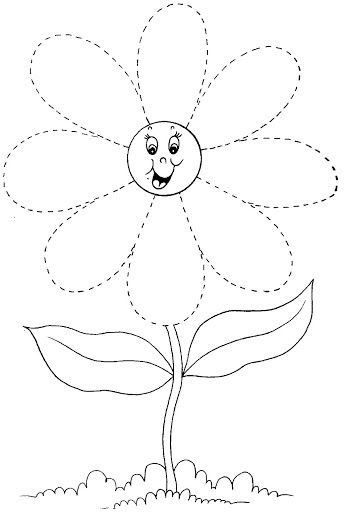 Flower Trace Worksheet Crafts And Worksheets For Preschool Toddler 