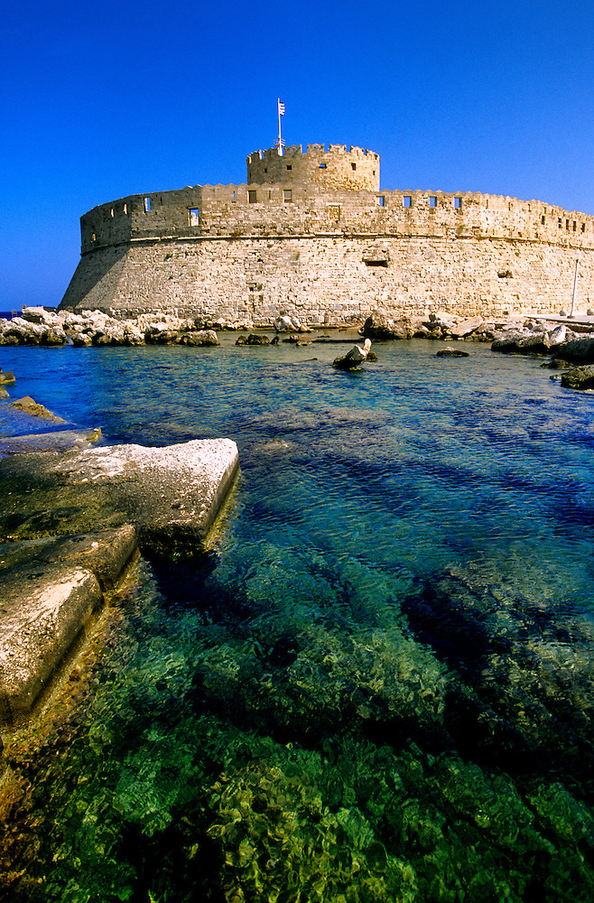 Fort St Nicholas 15th Century Mandraki Harbor Rhodes Town Rhodes 