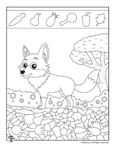 Fox Easy Hidden Picture Page Woo Jr Kids Activities Children s