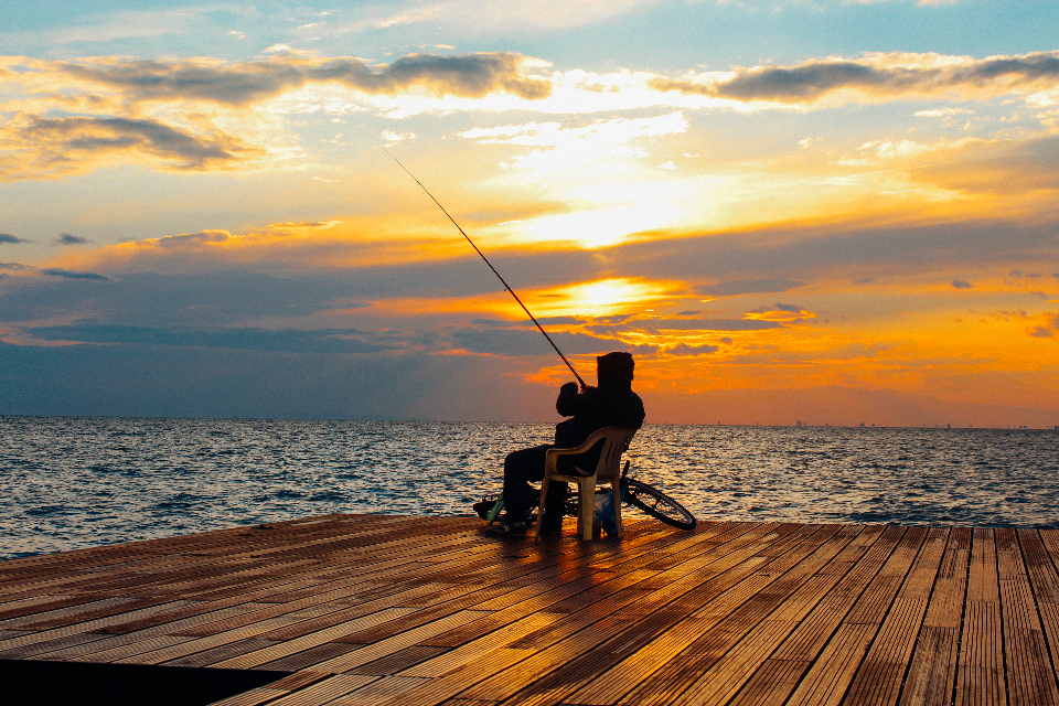 Free Photo Of Man Fishing Sunset StockSnap io