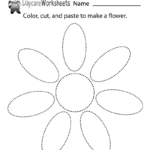 Free Preschool Flower Cutting Skills Worksheet