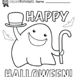 Free Preschool Halloween Coloring Worksheet