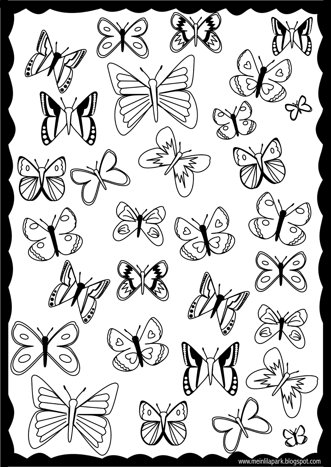 Free Printable Butterfly Coloring Page Ausdruckbare Ausmalseite 