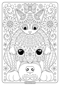 Free Printable Cat And Dog Coloring Pages