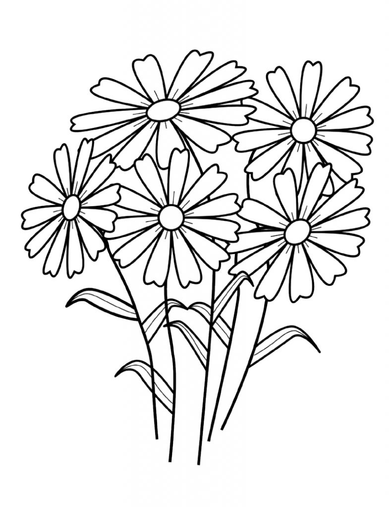 Printable Flower Pictures To Color