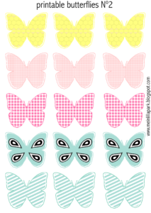Free Printable Pastel Colored Butterflies Schmetterling Druckvorlagen