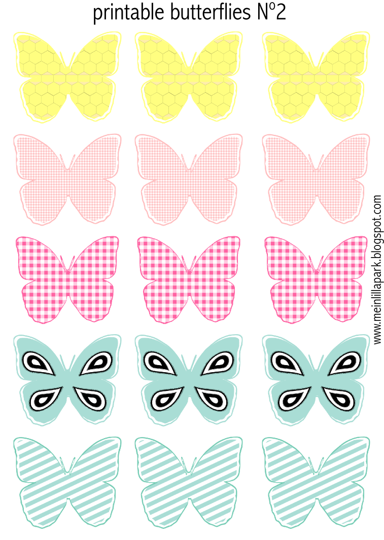 Free Printable Pastel Colored Butterflies Schmetterling Druckvorlagen 