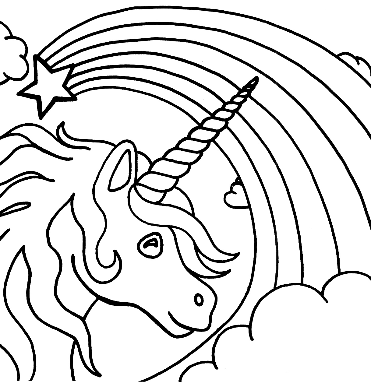 Unicorn Pictures To Color Printable