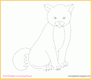 Free Tracing Line Printable Cat Tracing Picture