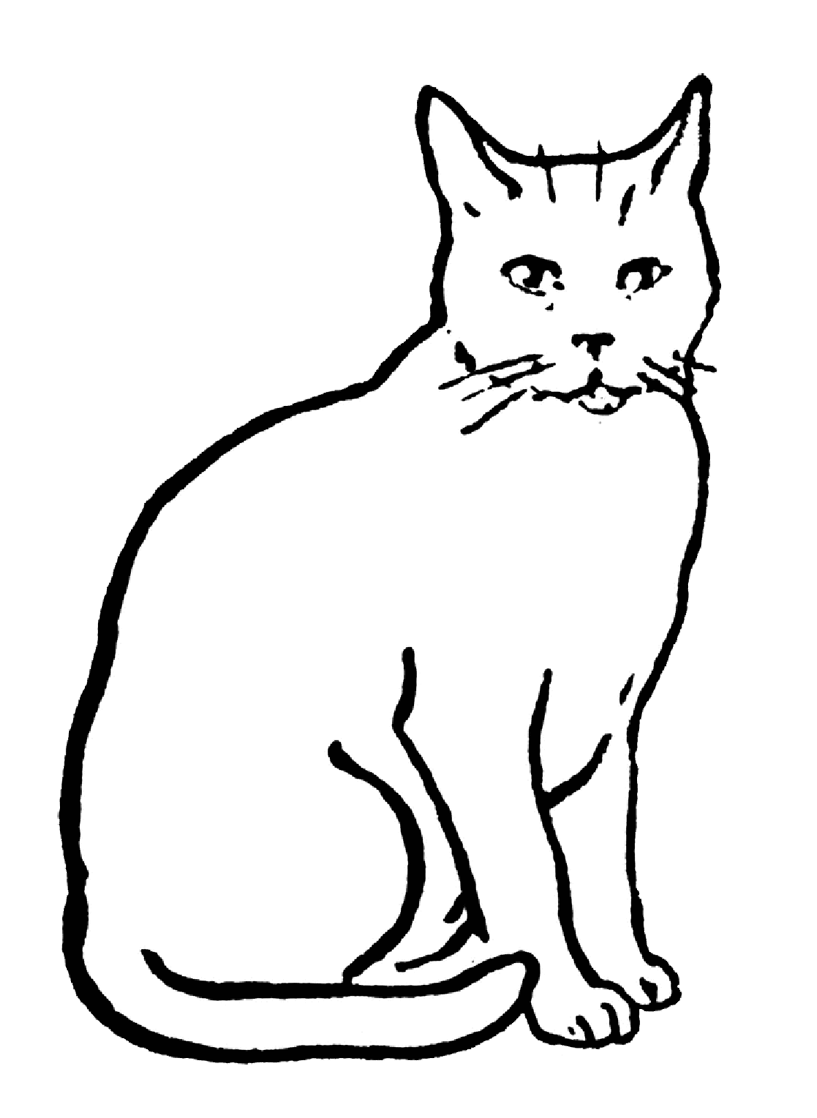  FREE ViNTaGE DiGiTaL STaMPS Free Coloring Printable Download Cat