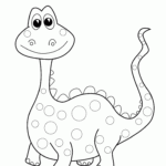 Funny Dinosaur Coloring Page For Kids Printable Free Dinosaur