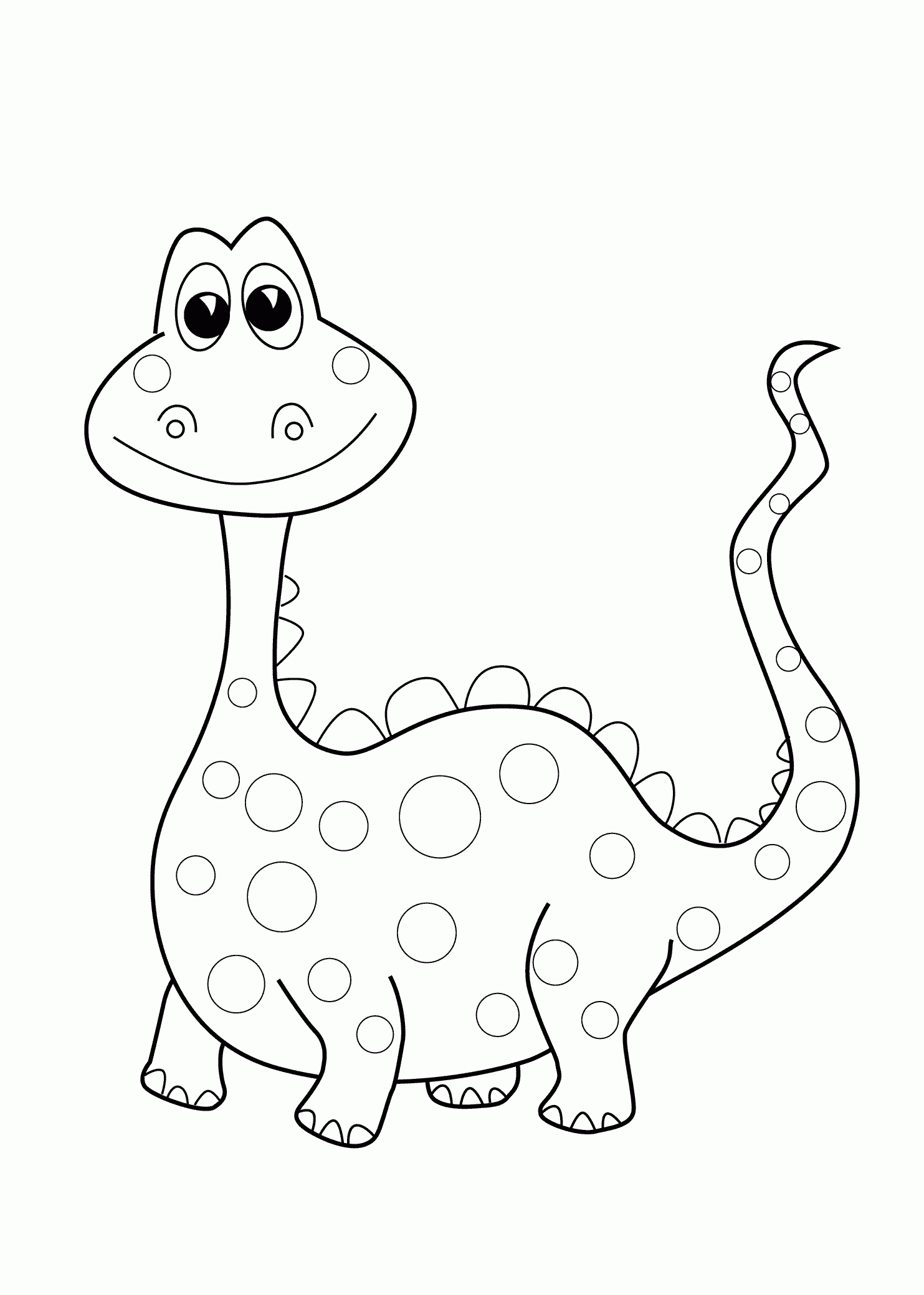 Funny Dinosaur Coloring Page For Kids Printable Free Dinosaur 