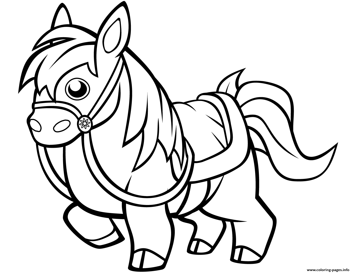 Funny Horse For Kids Coloring Page Printable