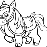 Funny Horse For Kids Coloring Page Printable