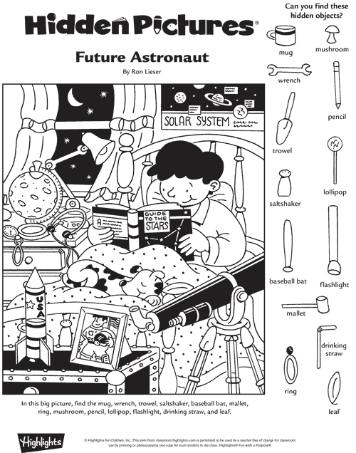 Future Astronaut Hidden Pictures Puzzle Hidden Picture Puzzles 