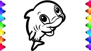 GLITTER Baby Shark Coloring And Drawing For Kids Toddlers Baby