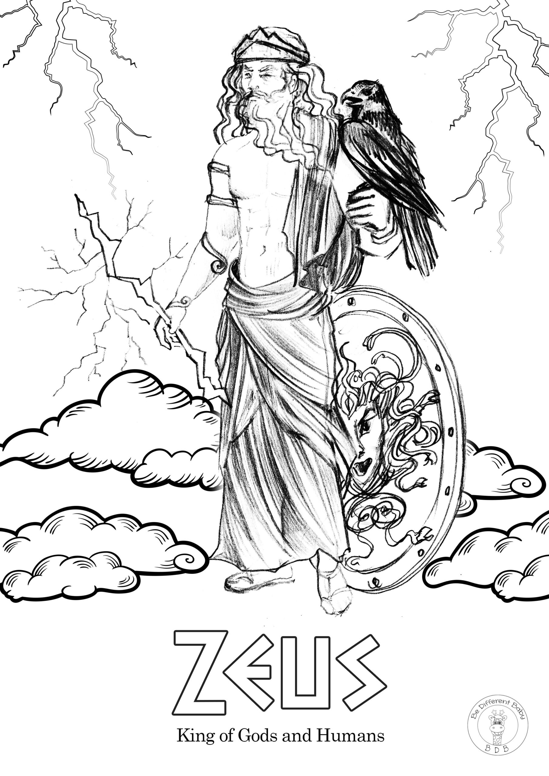 Greek Gods Coloring Pages Be Different Baby Greek Gods Coloring 