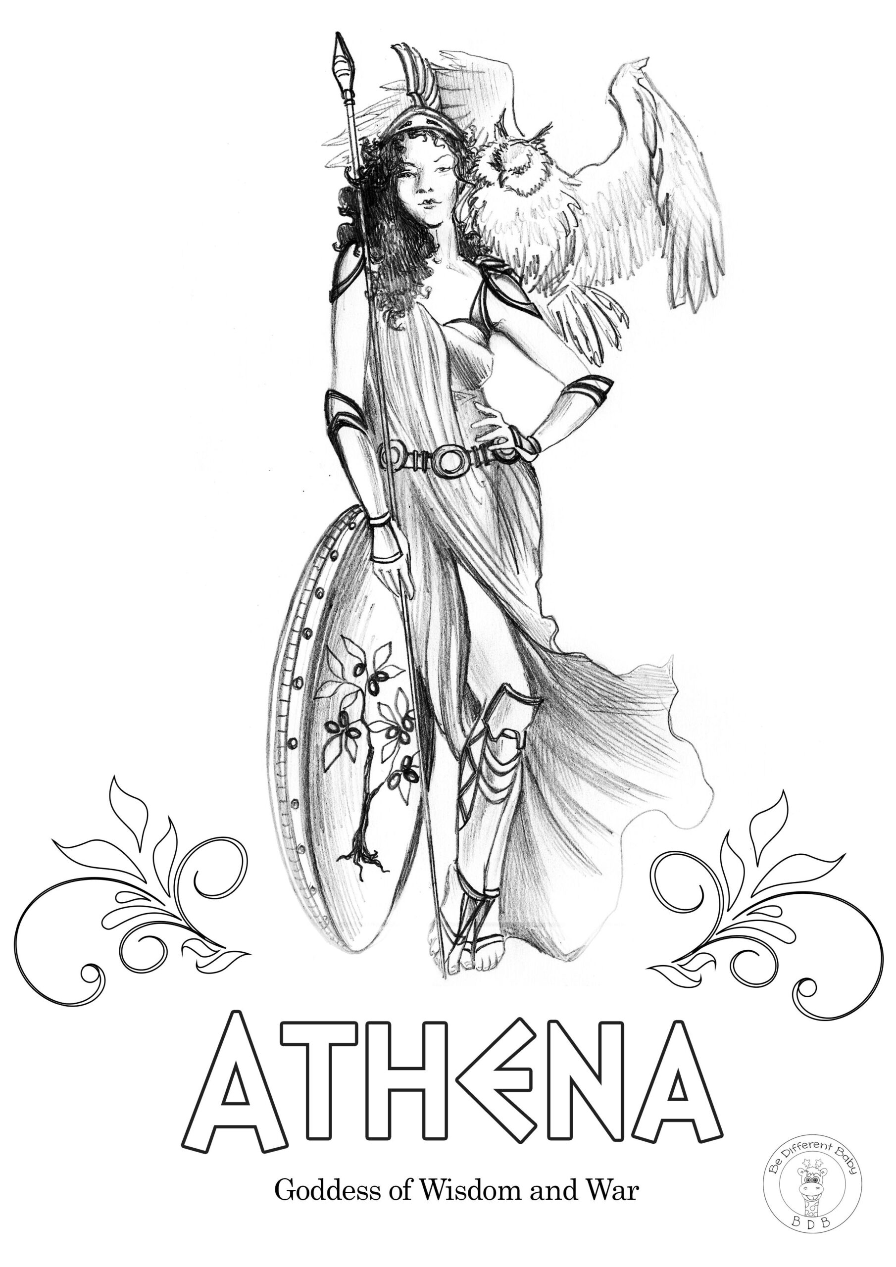 Greek Gods Coloring Pages Be Different Baby Greek Gods Greek 